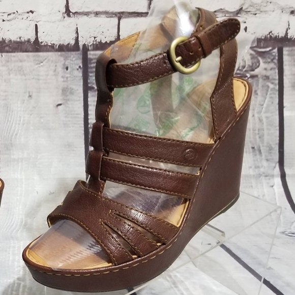 Born Leather Wedge Heel Sandal - Picture 1 of 5